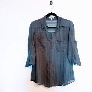 Express Sheer Gray Blouse